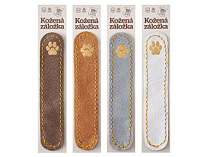 Kožená záložka do knihy Tlapka - hnědá