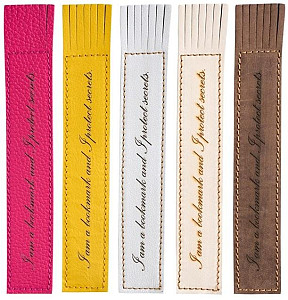 Kožená záložka se střapci I Am a Bookmark and I protect secrets