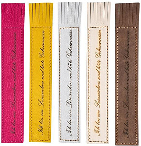 Kožená záložka se střapci Ich bin ein Lesezeichen