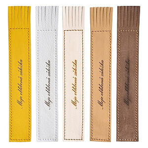 Kožená záložka se střapci Moje oblíbená záložka