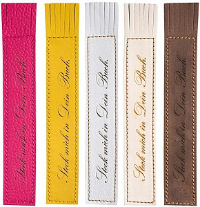 Kožená záložka se střapci Steck mich in dein Buch