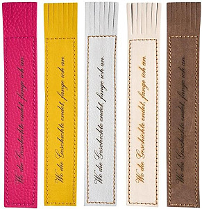 Kožená záložka se střapci Wo die Geschichte endet, fange ich an.