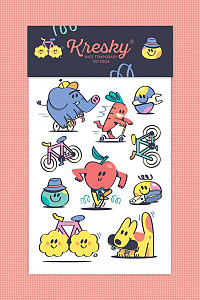 Kresky dočasné tetování - Na kolech