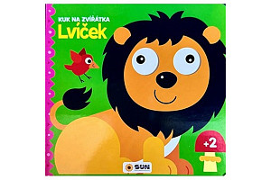 Kuk na Zvířátka - lvíček - knížka s pohyblivými očky