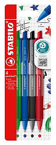 Kuličkové pero STABILO pointball colorful - sada 4 ks
