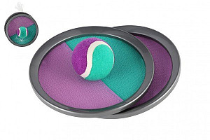 Lambáda Catch ball hra s míčkem zeleno-fialová v síťce