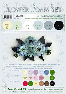 LEANE Speciální pěnová guma na výrobu květin A4 - černá, šedá 6 ks