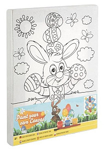 Malování na plátno, akrylové barvy - Zajíček