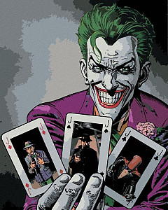 Malování podle čísel 40 x 50 cm Batman - Joker a karty
