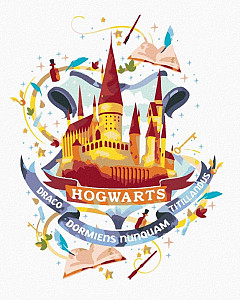 Malování podle čísel 40 x 50 cm Harry Potter - Malované Bradavice