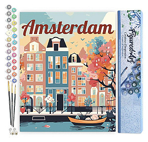 Malování podle čísel - Vintage Amsterdam bez rámu 40x50cm
