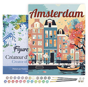 Malování podle čísel - Vintage Amsterdam na rámu 40x50cm