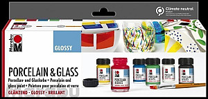 Marabu Porcelain & Glass starter set - Glossy 6 x 15ml