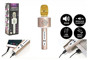 Mikrofon karaoke Bluetooth/zlatý