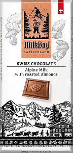 MILKBOY SWISS Mléčná čokoláda roasted Almonds 85g