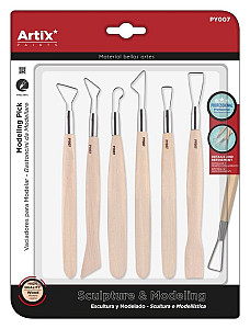 Modelovací dlátka dřevo 6ks s očky