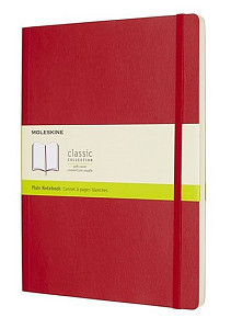 Moleskine Zápisník červený XL, čistý, měkký