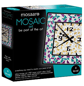 MOSAARO Sada na výrobu mozaiky - Hodiny čtvercové