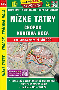 Nízke Tatry-Chopok, Kráľova Hoľa 1:40T/475 Turistická mapa SHOCart