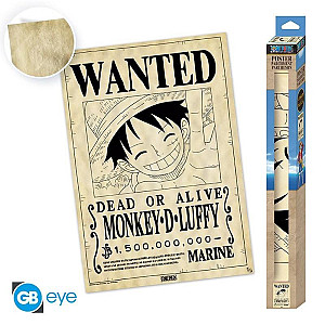 One Piece Plakát - Wanted Luffy 66 x 46 cm
