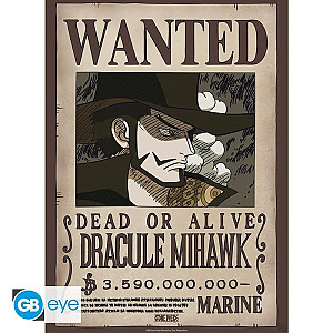 One Piece Plakát - Wanted Mihawk Wano 52 x 38 cm
