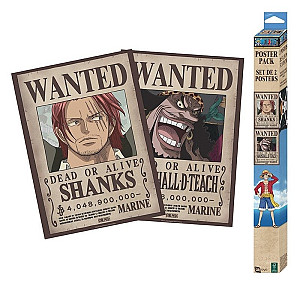 One Piece Set plakátů Wanted Shanks  Blackbeard 52 x 38 cm (2 ks)