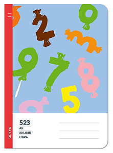 Optys Školní sešit 523 bezdřevý, linka 12 mm - čísla