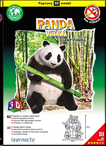 Panda velká – Papírový 3D model/51 dílků