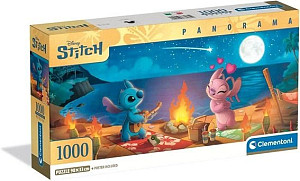 Panoramatické puzzle Lilo  Stitch: Noční táborák 1000 dílků