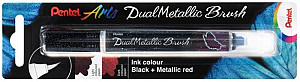 Pentel Dual Metallic Brush štětečkový popisovač - černý