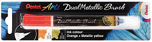 Pentel Dual Metallic Brush štětečkový popisovač - oranžový