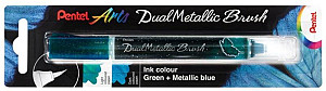 Pentel Dual Metallic Brush štětečkový popisovač - zelený