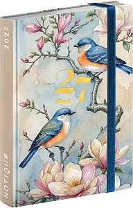 NOTIQUE Weekly Purse size planner Birds 2027, 9,8 x 14,5 cm