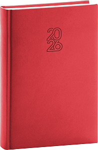 Diář 2026: Aprint - červený, denní, 15 x 21 cm