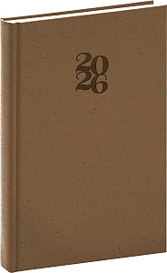 Diář 2026: Essenza - oříšek, denní, 15 x 21 cm