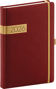 Diář 2026: Twill - bordózlatý, denní, 15 x 21 cm