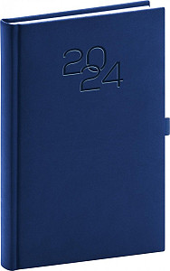 Denní diář Vivella Classic 2024, modrý, 15 × 21 cm