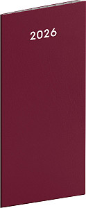 NOTIQUE Kapesní diář Vínový 2026, plánovací měsíční, 8 x 18 cm