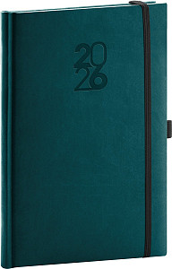 Diář 2026: Aprint Top - petrolejový, týdenní, 15 x 21 cm