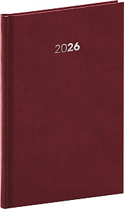 Diář 2026: Balakon - bordó, týdenní, 15 x 21 cm