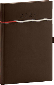 Diář 2026: Tomy - hnědočervený, týdenní, 15 x 21 cm