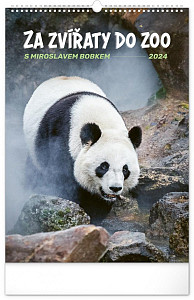 Nástěnný kalendář Za zvířaty do zoo 2024, 33 × 46 cm