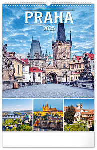 Kalendář 2025 nástěnný: Praha, 33 × 46 cm
