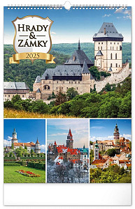 NOTIQUE Nástěnný kalendář Hrady a zámky 2025, 33 x 46 cm