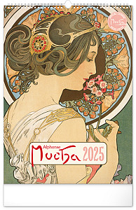 Kalendář 2025 nástěnný: Alfons Mucha, 33 × 46 cm