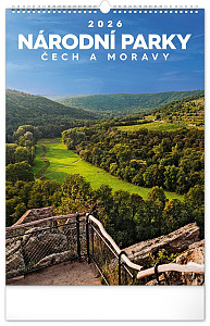 NOTIQUE Nástěnný kalendář Národní parky Čech a Moravy 2026, 33 x 46 cm