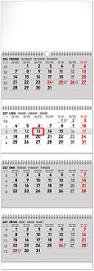 NOTIQUE Nástěnný kalendář 4měsíční standard skládací 2027, 29,5 x 84,5 cm
