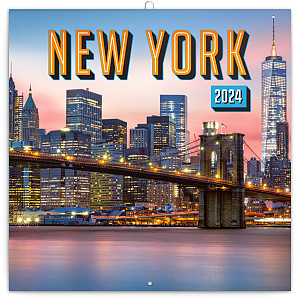 Poznámkový kalendář New York 2024, 30 × 30 cm