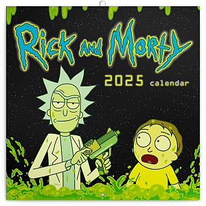 Poznámkový kalendář Rick a Morty 2025, 30 × 30 cm