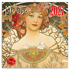 NOTIQUE Grid calendar Alphonse Mucha 2027, 30 x 30 cm